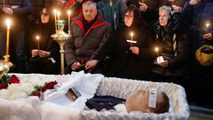 El funeral del opositor ruso Alexi Navalni celebrado este viernes en la iglesia del Icono de la Virgen Mara.
