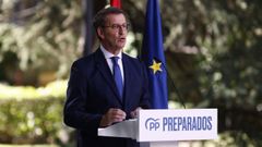 Nez Feijoo, durante su balance del curso poltico en la plaza de la Marina Espaola, en Madrid.