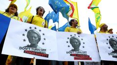 Protesta en Bruselas contra los recortes en la PAC