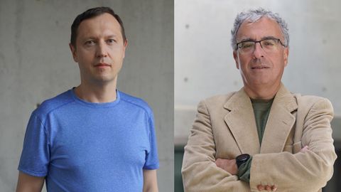 Ramil Nurtdinov, a la izquierda, y Roderic Guig�, los investigadores del Centro de Regulaci�n Gen�mica (CRG) que han participado en el estudio
