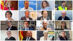De izquierda a derecha y de arriba a abajo, los regidores de Redondela, O Carballi�o, Nar�n, Arteixo, Cangas, As Pontes, Lal�n, Rianxo, Oleiros, Boiro, O Porri�o, Allariz, O Barco, Monforte, Vilalba y Ribeira.