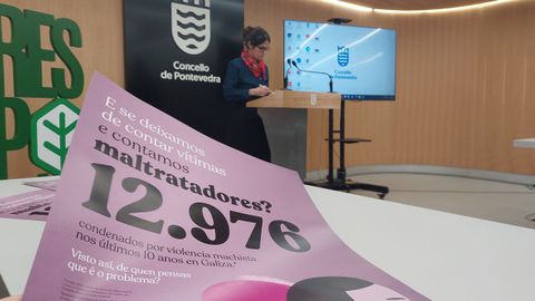 El cartel de la campa�a del Concello para el 25-N recoge esa cifra de 12.976 maltratadores condenados en Galicia en 10 a�os