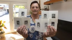 Marisa Santamaría muestra las fotos de los ocho parientes que perdió en el siniestro
