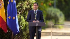 El presidente de la Junta de Andaluc�a, Juanma Moreno, durante el acto de toma de posesi�n de su cargo.