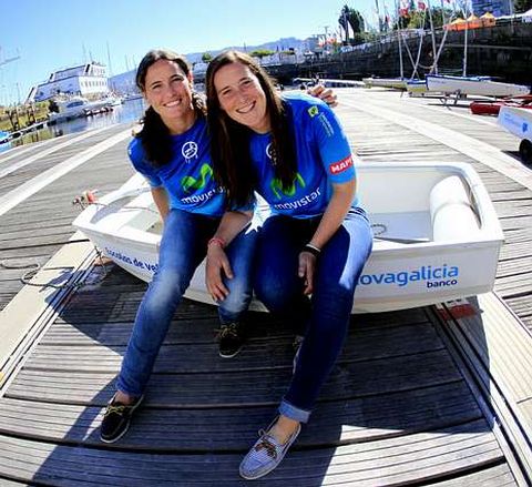 T�mara Echegoyen y Berta Betanzos, ayer en Vigo.