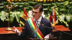 El presidente de Bolivia, Rodrigo Paz Pereira, tras tomar posesin del cargo