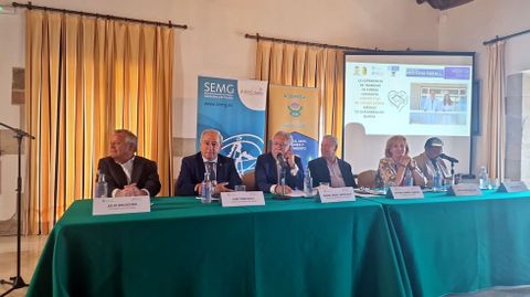 En la mesa presidencial del encuentro estuvieron el presidente del Parlamento, Miguel Santalices, el conselleiro de Sanidade, Antonio Gmez Caamao, y el alcalde de Monforte, Jos Tom