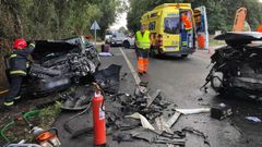 As� quedaron los dos coches implicados en una colisi�n en Melide