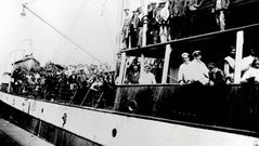 Barco con emigrantes hacia Am�rica.