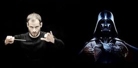 La Sinf�nica augura un �concierto rebelde�, con temas de pel�culas, mostrando la imagen de su director, Dima Slobodeniouk, con Darth Vader