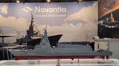 Maqueta de la segunda serie de fragatas F-110 que llev� Navantia a una feria a Dinamarca
