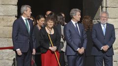 La dimitida esta semana Sonia Mira, es la segunda por la izquierda en la imagen, entre el presidente de la Xunta, Alfonso Rueda y la alcaldesa compostelana, Goretti Sanmartn.