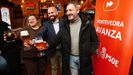 Los concejales socialistas Yoya Blanco, Ivn Puentes y Marcos Rey, en el verm de Navidad que compartieron este martes con los medios de comunicacin de Pontevedra