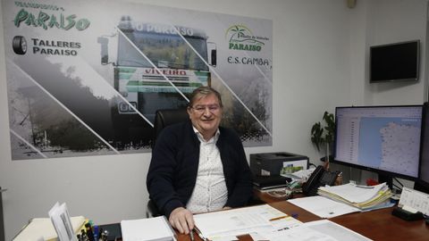 Amador Garc�a Fern�ndez, en su despacho en Xove hace apenas un mes, en la �ltima entrevista a La Voz