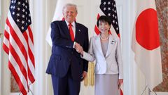 Donald Trump y Sanae Takaichi, durante el encuentro bilateral