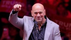 Dana White durante un mitin electoral de Trump en Nueva York