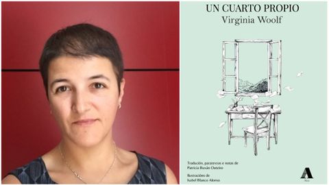 Patricia Bux�n Outeiro. � dereita, portada da edici�n de �Un cuarto propio�.