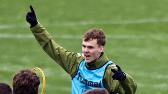 Swedberg durante el entrenamiento&nbsp;de este jueves&nbsp;en la cidade deportiva del Celta en Mos.
