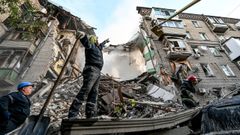 Edificio destruido en Zaporiyia.