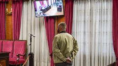 El acusado, en la Audiencia Provincial de Ourense