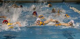 Los integrantes de la Asociaci�n Coru�esa de Waterpolo utilizan las instalaciones de Elvi�a para entrenar.