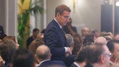 Alberto N��ez Feijoo, antes de iniciar un discurso en el F�rum Europa.