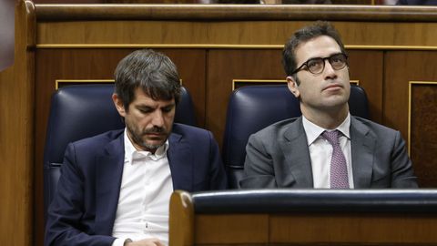 El ministro de Economía, Carlos Cuerpo, y el ministro de Cultura, Ernest Urtasun