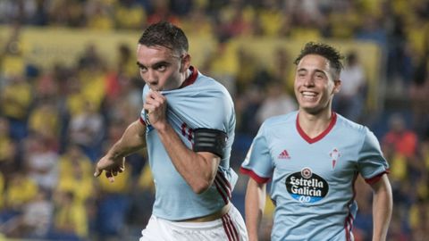 Las Palmas-Celta (2-5) de Primera el 16 de octubre del 2017.