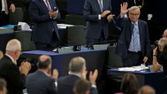 Juncker fue aplaudido tras finalizar su ltimo discurso como presidente de la Comisin Europea en la Eurocamara