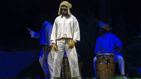 El artista puertorriqueo Bad Bunny cantando, en San Juan el 14 de septiembre de 2025