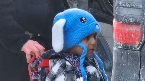 Liam Conejo, instantes despu�s de ser detenido por el ICE