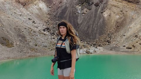 Ant�a Ulloa en el Parque Nacional de Tongariro, Nueva Zelanda