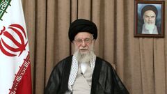Al Jameni, durante el mensaje televisado que supuso su reaparicin tras el conflicto con Israel