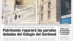 Una p�gina de La Voz publicada en mayo de 1999 inform� sobre el fin de las obras de reahabilitaci�n de la escalera monumental y los desperfectos que hab�an causado