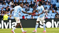 Bernard Somuah, con Milla, durante el Celta Fortuna-Andorra.