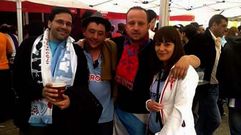 Alberto Aldonza, junto con otros celtistas residentes en la comunidad leonesa.