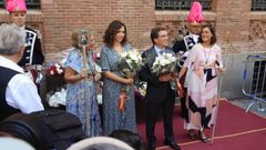  La presidenta de la Comunidad de Madrid, Isabel D�az-Ayuso, y el alcalde de Madrid, Jos� Luis Mart�nez Almeida, asisten a la ofrenda floral y posterior misa que tiene lugar en la iglesia de la Virgen de la Paloma en Madrid este martes