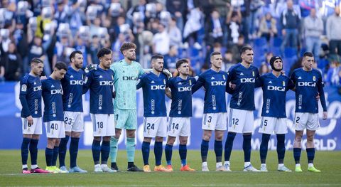 Once inicial del Oviedo ante el Burgos