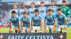 Alineaci�n del Celta Fortuna ante el Eibar.