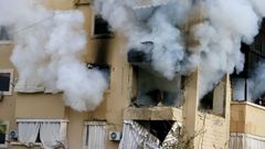 Estado de un edificio en Haret Saida, Libano, tras el ataque israel�