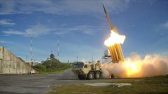 Foto de archivo del sistema antiareo THAAD.