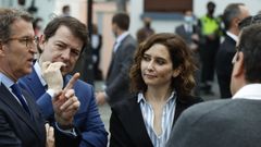 Foto de archivo de Feijoo, Fern�ndez Ma�ueco y D�az Ayuso, en La Palma el pasado 12 de marzo.