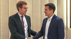 El l�der del PP, Alberto N��ez Feijoo, junto al presidente de Ecuador, Daniel Noboa.