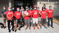 Imagen de archivo de una protesta de los bomberos en los juzgados de Vigo