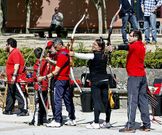 Los integrantes del Club Boa Vila, durante la exhibici�n.