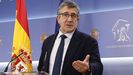 El portavoz parlamentario del PSOE, Patxi Lpez, durante una rueda de prensa en el Congreso.
