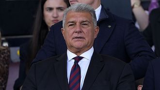Laporta, en el palco del Camp Nou el pasado abril.