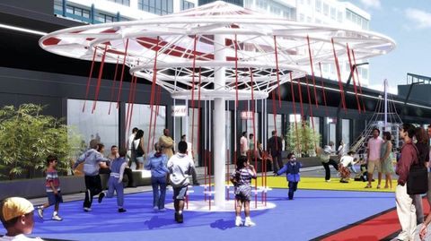 Elemento de juego infantil incluido en el proyecto de reurbanizacin del entorno del mercado