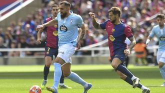 Borja Iglesias hizo un �hat trick� la campa�a pasada en el Barcelona-Celta.