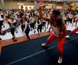 Sesi�n de zumba en septiembre del 2013 en A Coru�a. 
